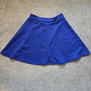 Charlotte Russe Blue Patterned Mini Circle Skirt medium